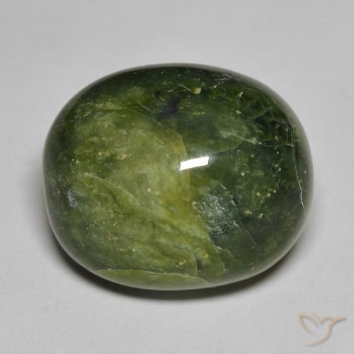 14.20ct Natural Verde terroso Ópalo, Ovalada, Opaco