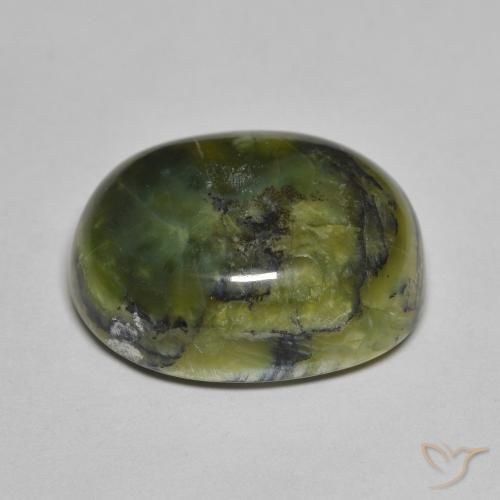 Ópalo Verde bosque natural de 12.72 ct, Ovalada, Opaco