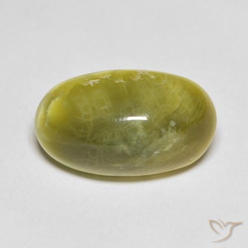 5.28ct Natural Verde amarillento Ópalo, Ovalada, Opaco