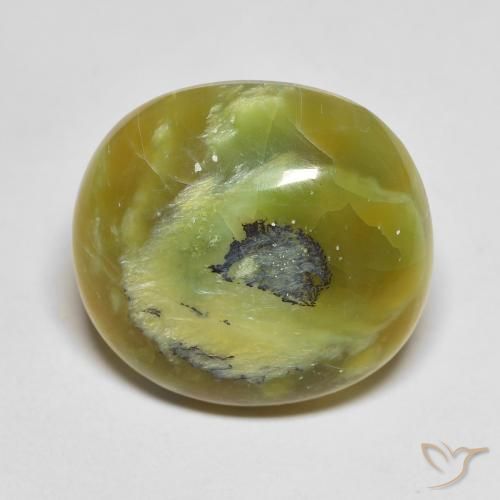 11.95ct Natural Verde amarillento Ópalo, Ovalada, Opaco