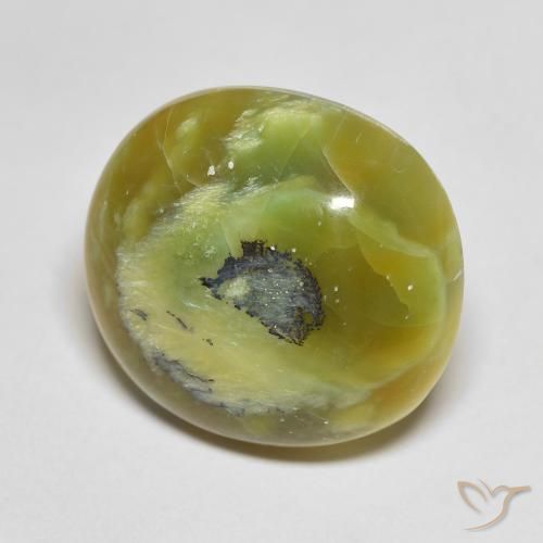 Ópalo Verde amarillento natural de 11.95 ct, Ovalada, Opaco