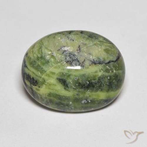 6.20ct Natural Verde terroso Ópalo, Ovalada, Opaco