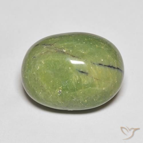 12.46ct Natural Verde cálido Ópalo, Ovalada, Opaco