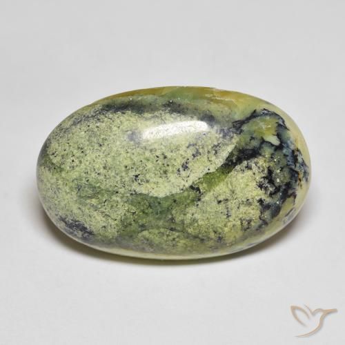 22.52ct Natural Verde amarillento Ópalo, Ovalada, Opaco