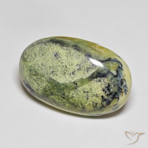 Ópalo Verde amarillento natural de 22.52 ct, Ovalada, Opaco