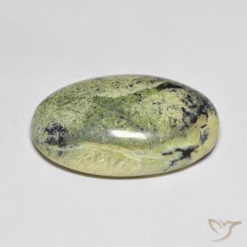 Ópalo Verde amarillento natural de 22.52 ct, Ovalada, Opaco