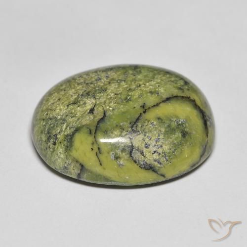 Ópalo Verde cálido natural de 18.75 ct, Ovalada, Opaco
