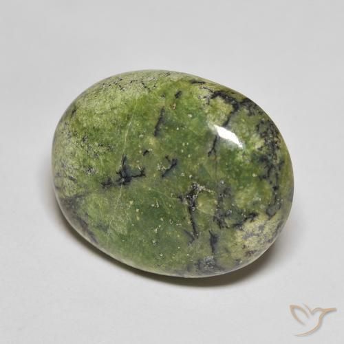Ópalo Verde amarillento natural de 18.09 ct, Ovalada, Opaco