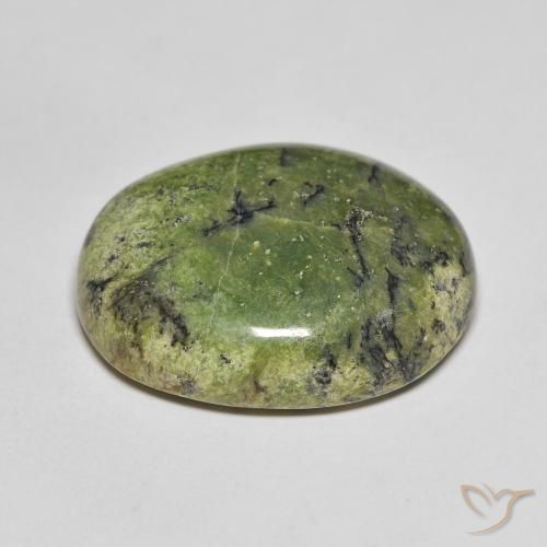 Ópalo Verde amarillento natural de 18.09 ct, Ovalada, Opaco