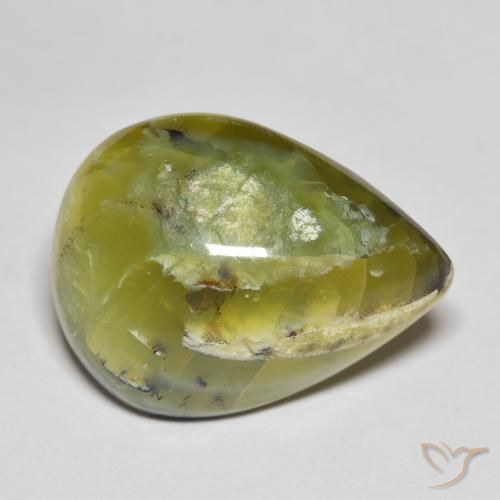 Ópalo Verde medio natural de 15.41 ct, En forma de pera, Opaco