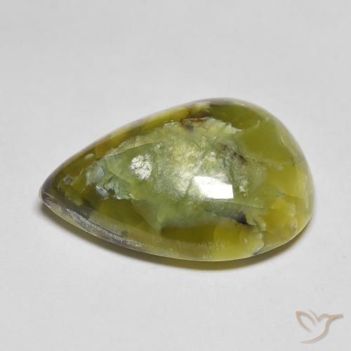 Ópalo Verde medio natural de 15.41 ct, En forma de pera, Opaco