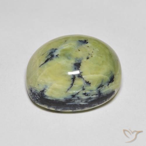 Ópalo Verde amarillento natural de 14.28 ct, Ovalada, Opaco