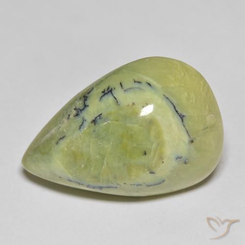 22.34ct Natural Verde amarillento Ópalo, En forma de pera, Opaco
