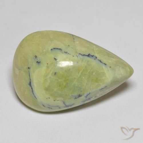 Ópalo Verde amarillento natural de 22.34 ct, En forma de pera, Opaco