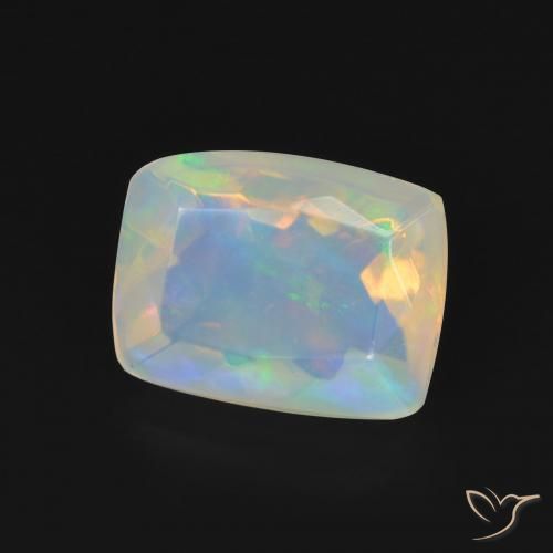 Ópalo Multicolor natural de 1.54 ct, Forma Cojín, Transparente