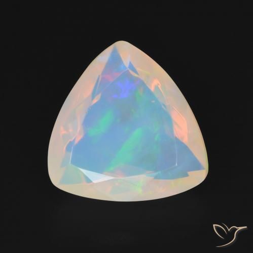 2.98ct Natural Multicolor Ópalo, Trillón, Transparente