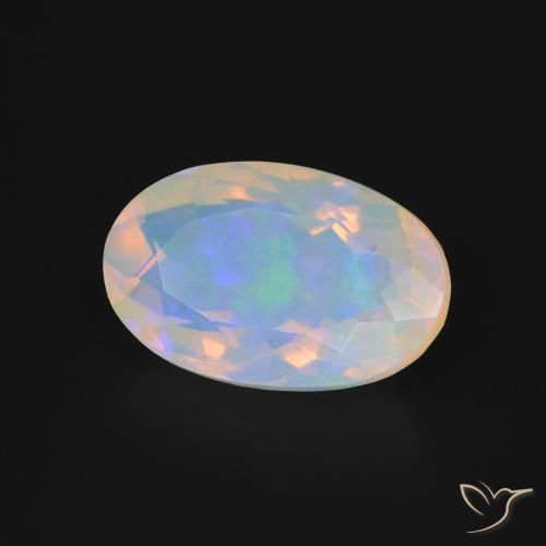 Ópalo Multicolor natural de 3.34 ct, Ovalada, Transparente