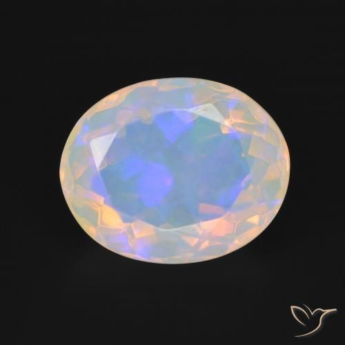 4.02ct Natural Multicolor Ópalo, Ovalada, Transparente