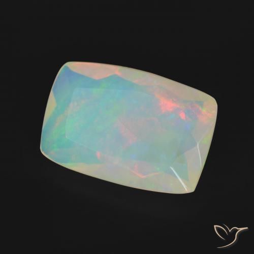 Ópalo Multicolor natural de 3.02 ct, Forma Cojín, Transparente