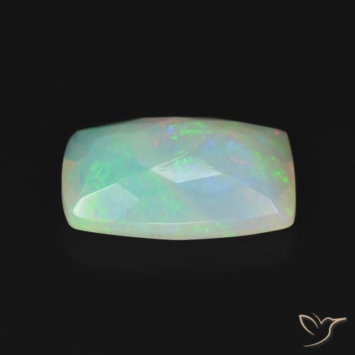 Ópalo Multicolor natural de 3.02 ct, Forma Cojín, Transparente