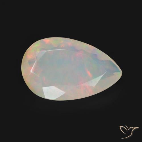 Ópalo Multicolor natural de 3.50 ct, En forma de pera, Transparente