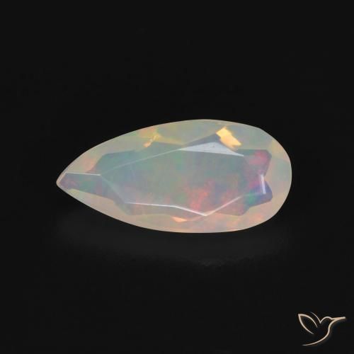 0.76ct Natural Multicolor Ópalo, En forma de pera, Transparente