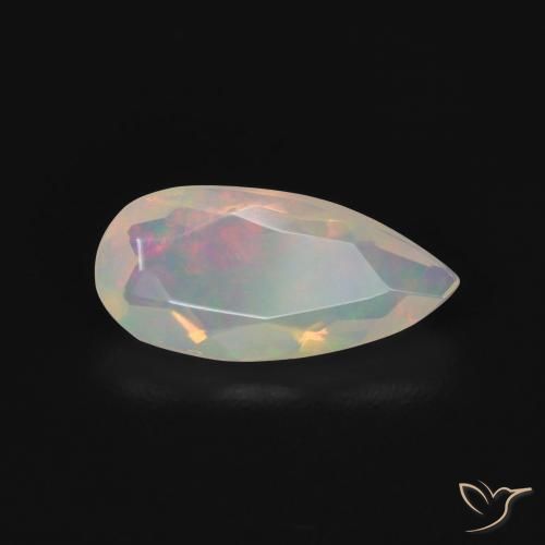 Ópalo Multicolor natural de 0.76 ct, En forma de pera, Transparente