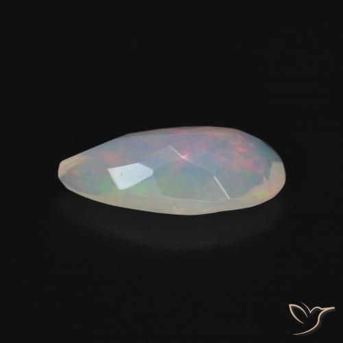 Ópalo Multicolor natural de 0.76 ct, En forma de pera, Transparente