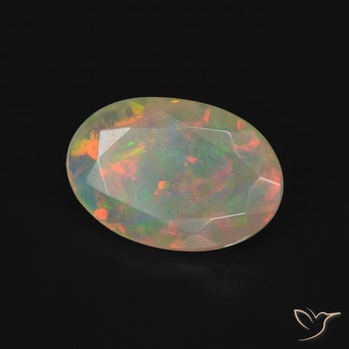 Ópalo Multicolor natural de 1.73 ct, Ovalada, Transparente