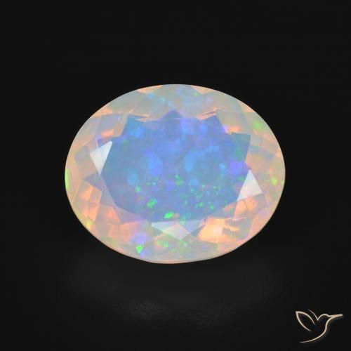 4.32ct Natural Multicolor Ópalo, Ovalada, Transparente