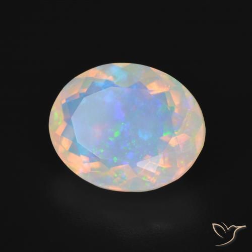 Ópalo Multicolor natural de 4.32 ct, Ovalada, Transparente