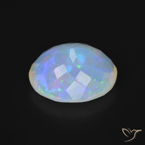 Ópalo Multicolor natural de 4.32 ct, Ovalada, Transparente