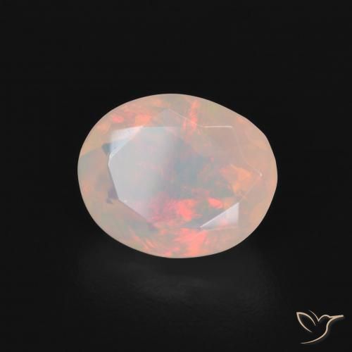 Ópalo Multicolor natural de 1.20 ct, Ovalada, Transparente