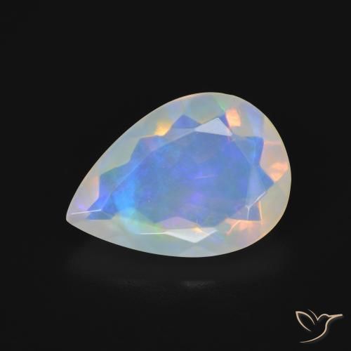 3.01ct Natural Multicolor Ópalo, En forma de pera, Transparente