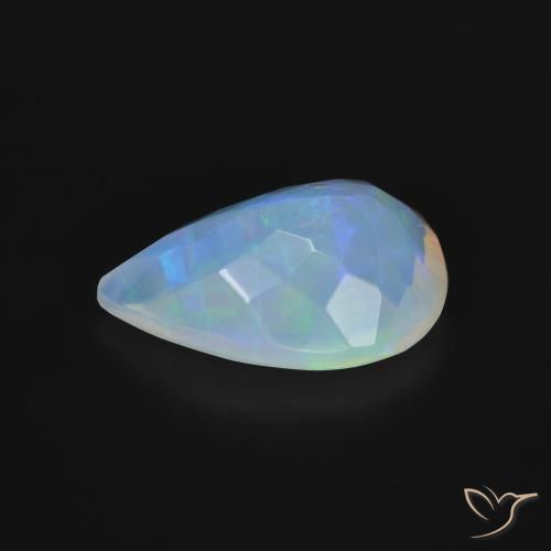 Ópalo Multicolor natural de 3.01 ct, En forma de pera, Transparente