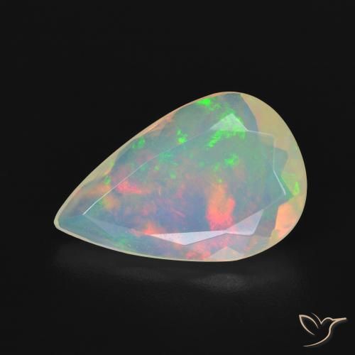 2.50ct Natural Multicolor Ópalo, En forma de pera, Transparente