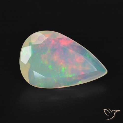 Ópalo Multicolor natural de 2.50 ct, En forma de pera, Transparente