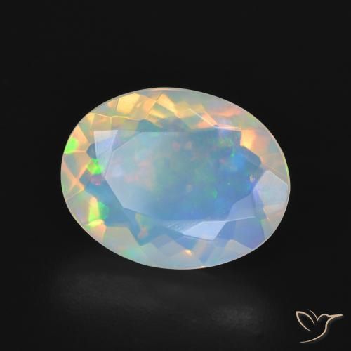 Ópalo Multicolor natural de 2.76 ct, Ovalada, Transparente