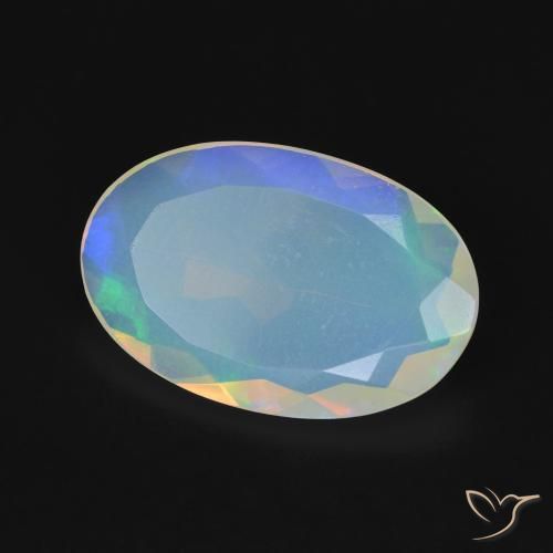 Ópalo Multicolor natural de 3.40 ct, Ovalada, Transparente