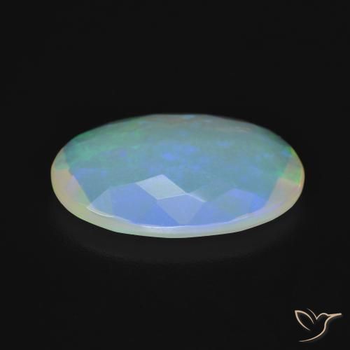 Ópalo Multicolor natural de 3.40 ct, Ovalada, Transparente
