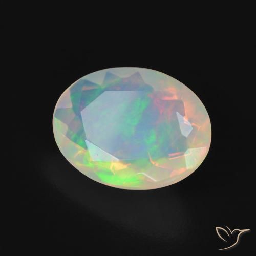 Ópalo Multicolor natural de 1.87 ct, Ovalada, Transparente