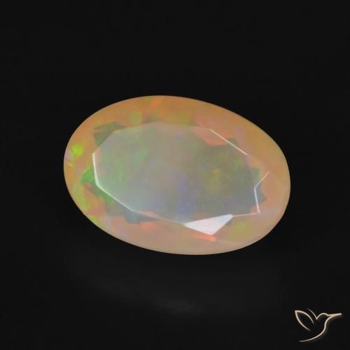 Ópalo Multicolor natural de 3.78 ct, Ovalada, Transparente