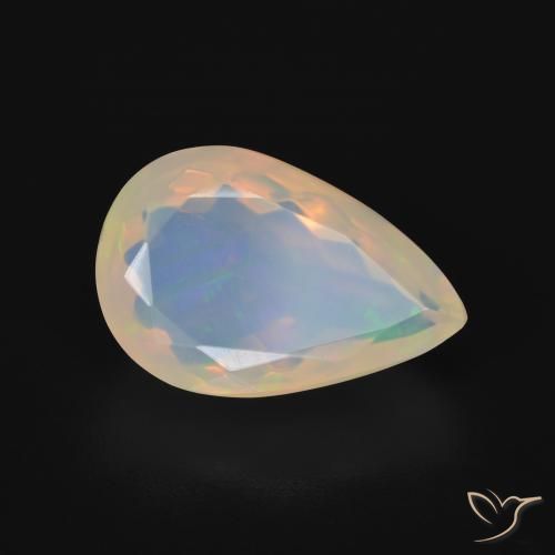 Ópalo Multicolor natural de 5.50 ct, En forma de pera, Transparente