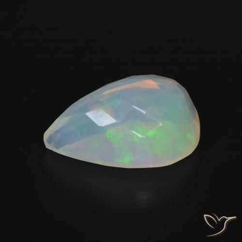 Ópalo Multicolor natural de 5.50 ct, En forma de pera, Transparente