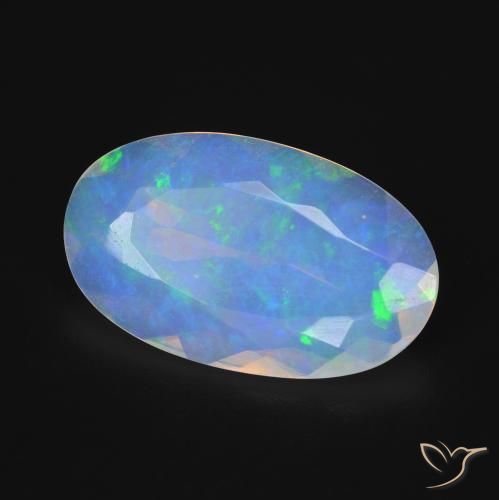 Ópalo Multicolor natural de 5.88 ct, Ovalada, Transparente