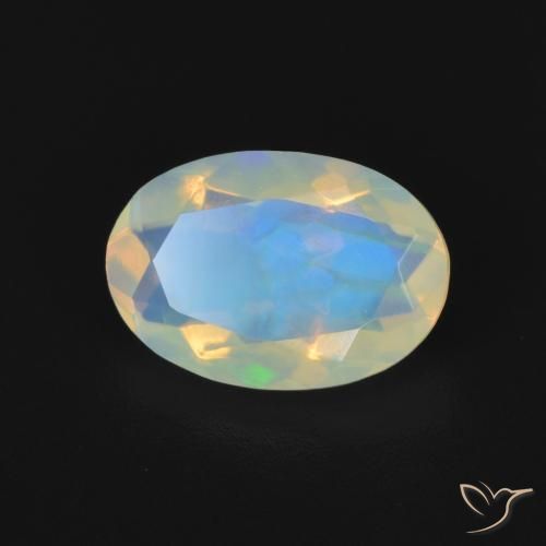 Ópalo Multicolor natural de 1.21 ct, Ovalada, Transparente