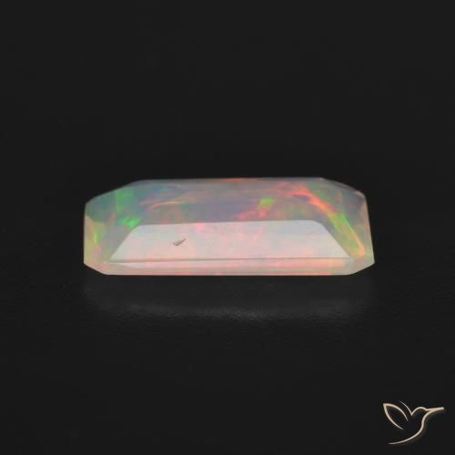 Ópalo Multicolor natural de 1.06 ct, Corte Octágono / Esmeralda, Transparente