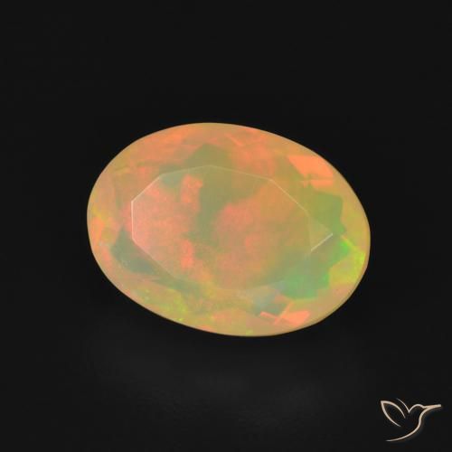 Ópalo Multicolor natural de 1.70 ct, Ovalada, Transparente