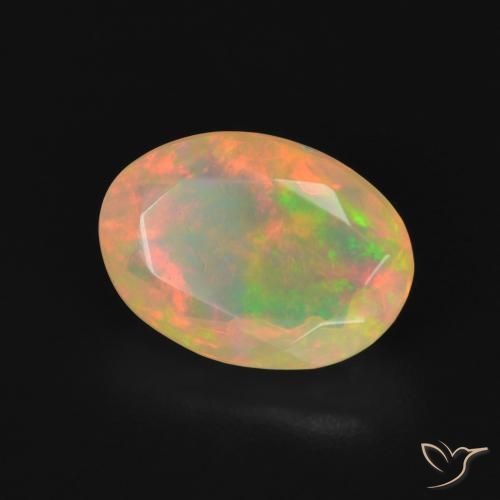Ópalo Multicolor natural de 1.75 ct, Ovalada, Transparente
