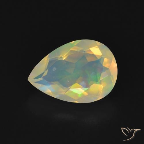 Ópalo Multicolor natural de 1.43 ct, En forma de pera, Transparente